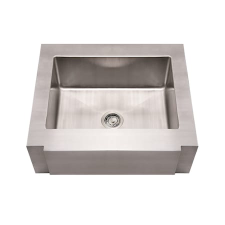Whitehaus Brushed SS Commercial Sgl Bowl Sink W/ A Notched Front Apron, Brushed S WHNCMAP3026
